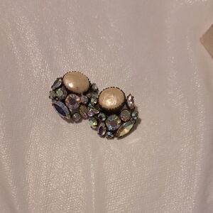 Elegant Pearl and Crystal Stud Earrings
